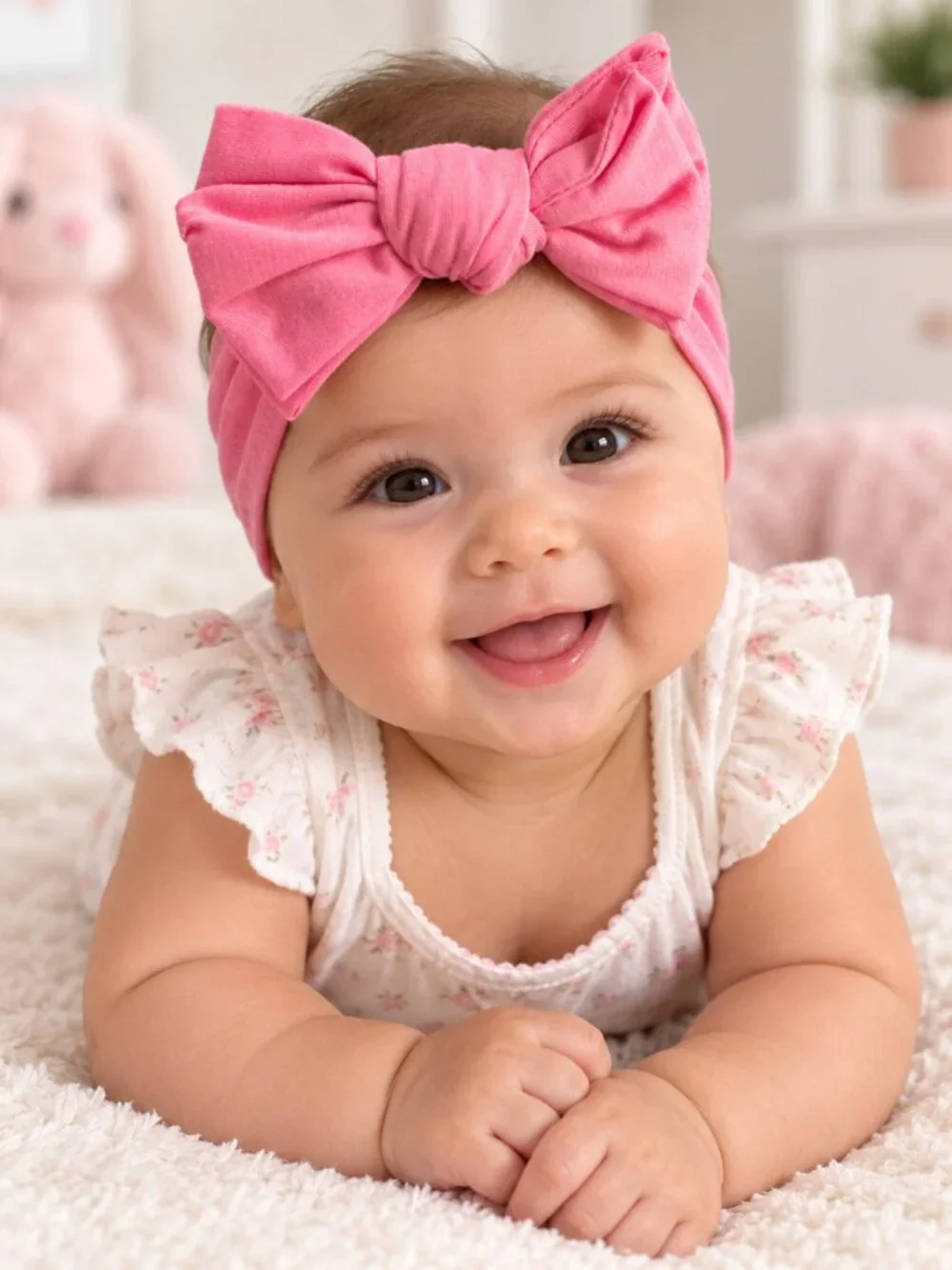 Pink Rainbow Milticolor 2 Psc Baby Bow Set